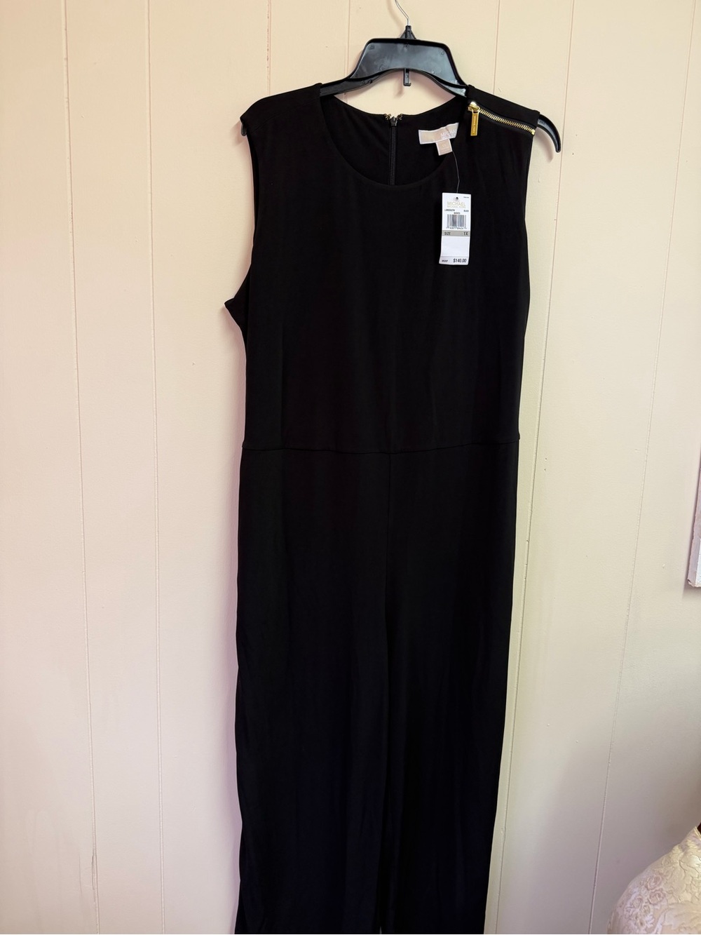 Michael Kors Sleeveless  Black Jumpsuit with Zip Detail